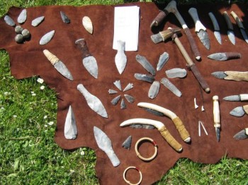 knives, arrowheads, sickles, an axe and a hatchet